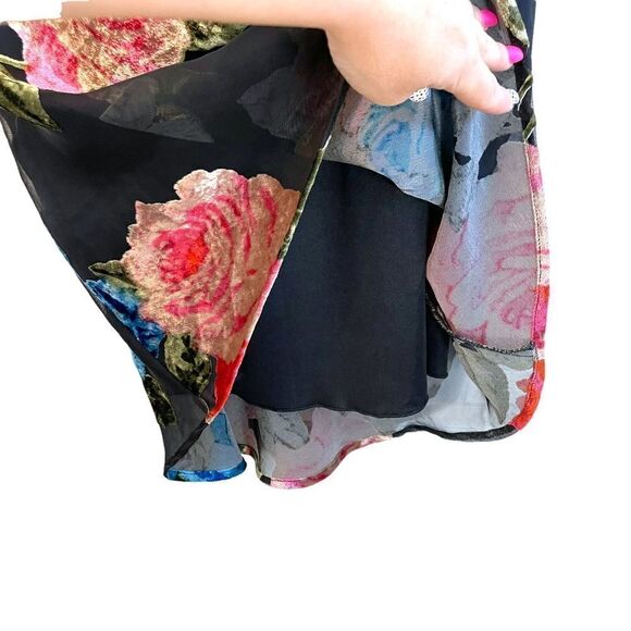 Show me your MuMu Sabine Slip Dress in Midnight Fiesta Burnout Velvet - Picture 9 of 9